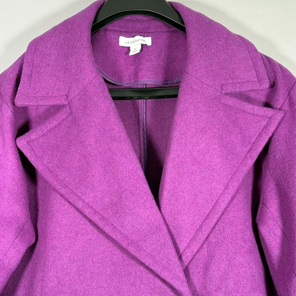 Liz Claiborne XL Coat Womens Wool Single Breasted Mid Length Jacket Purple - Picture 2 of 8